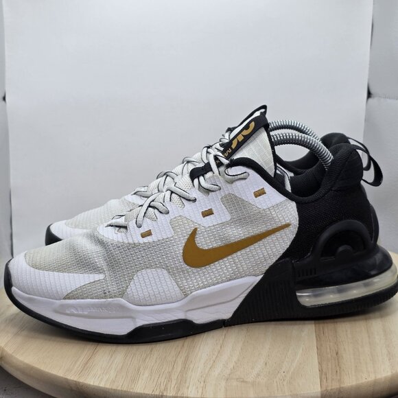 Nike Air Max Alpha Trainer 5 Low Black White Gold Sneaker Athletic Shoe Men 9 - Picture 1 of 8